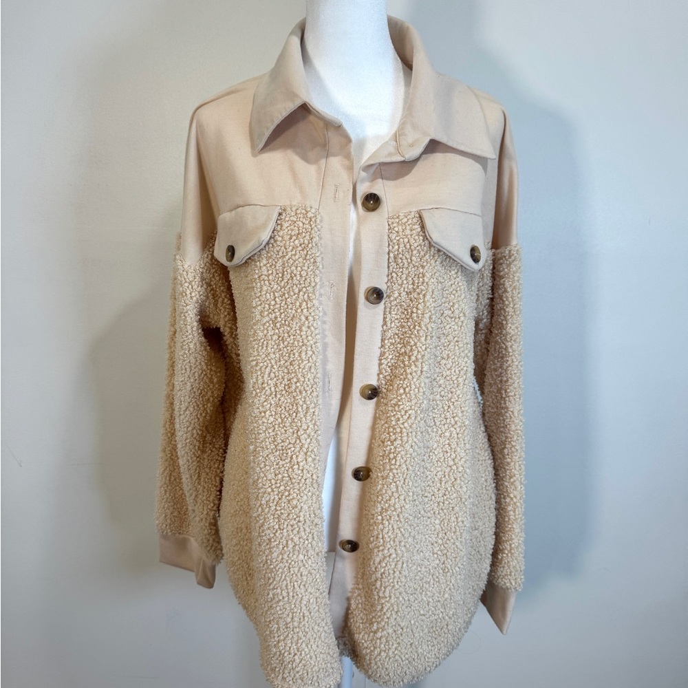 Women's Beige Sherpa Jacket